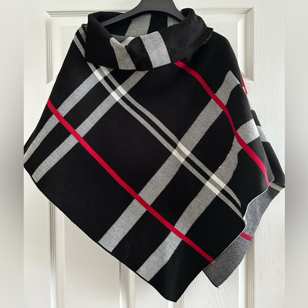 Pussycat London Check Print Poncho
